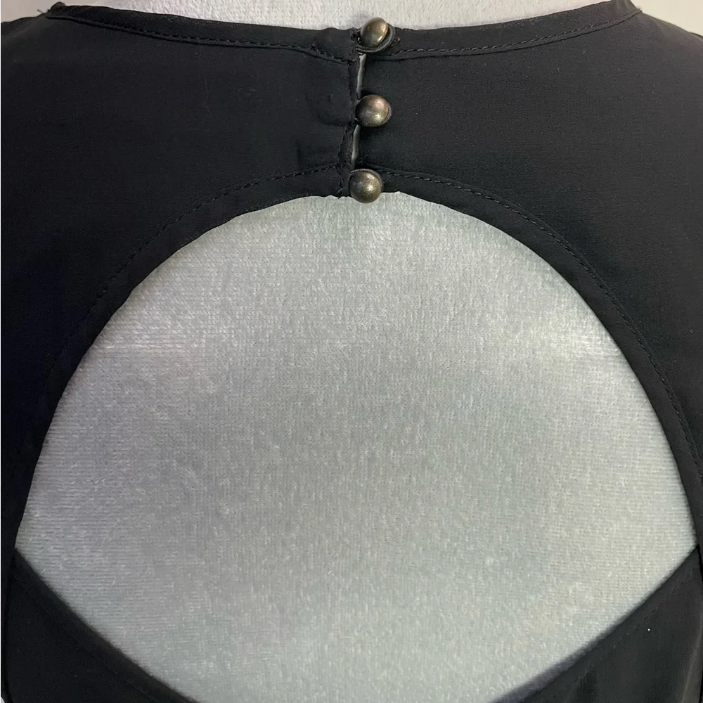 #0156 The Limited Black Sheer Overlay Open Back High-Low Dress-4 - Picture 8 of 12